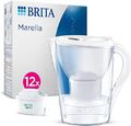 BRITA Wasserfilter Kanne Marella weiß (2,4l) inkl. 12x MAXTRA PRO All-in-1 Kartu