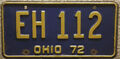 Ohio USA Nummernschild Kennzeichen 1972 Oldtimer Schild US License Plate [EH112]