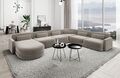 Sofa Stoff Wohnlandschaft Design Polstersofa Couch Samtstoff VALENCIA U Form XXL