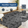 LOEFME Grau Flauschige Teppiche Hochflor Shaggy Teppich Langflor Wohnzimmer 2025