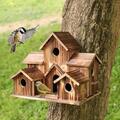 Vogelhaus Futterhaus Vogelfutterhaus Handarbeit Holz * geflammte Oberfläche *Neu