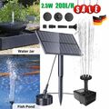 2.5W 200L/H Teichpumpe Solarpumpe Gartenteich Set Pumpenset Springbrunnen Garten