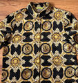 100%ORIG VERSACE JEANS 100%SEIDE SILK HEMD BLUSE SCHWARZ GOLD GR.44 ITAL. DE 38