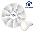 LED Leuchtmittel GU10 Birne Strahler dimmbar 6W, 510lm 3000K Warmweiß 10er Pack