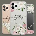 Personalisierte Marmor Herz Blumen Gel Handyhülle für iPhone 16 15 14 13 12 11