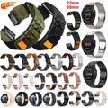 Quickfit Nylon Leder Metall Armband Für Garmin Fenix 7X 7 6X/6 Pro 5X/5 Plus 3HR