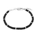 s.Oliver Armband Edelstahl Herren Armschmuck, mit Achat, 20+2 cm, Schwarz, Kommt