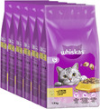 6 x 1,9kg Whiskas Beutel Trocken Adult 1+ mit Huhn Katzenfutter Trockenfutter