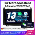 2+64G Android 13 Autoradio GPS NAVI BT Carplay Für Mercedes W245 W169 A B Klasse