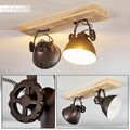 Decken Lampen Industrial Wohn Schlaf Zimmer Leuchten Flur Strahler Holz/schwarz 