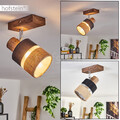 Decken Leuchte Lampe Flur Strahler Holz/Stoff Wohn Schlaf Zimmer Beleuchtung