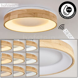 LED Flur Leuchte Fernbedienung Holz dimmbar Bade Wohn Schlaf Zimmer Decken Lampe