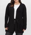 Sheego Damen Strickjacke Cardigan V-Ausschnitt Langarm schwarz NEU