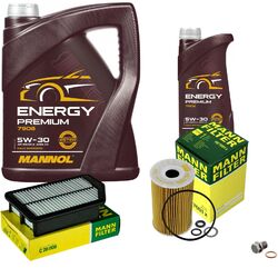 MANN Inspektionspaket 6 L MANNOL Energy Premium 5W-30 für Hyundai i40 CW 1.7