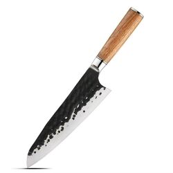 Japanische Küchenmesser aus Carbon Stahl Santoku Chefmesser Nakiri Hackmesser