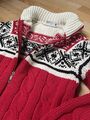 Norweger Pullov Pulli Jacke 36 S 38 M ROT, Zopfmuster, RV, CLOCKHOUSE, LESEN! ❤️