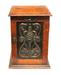 Viktorianischer Holz Humidor/ Pfeifenschrank - Eiche - wohl England um 1880