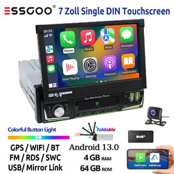 4+64G 7" Carplay DAB+ Autoradio 1 DIN Android 13 Touch Screen GPS NAVI WIFI KAM