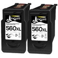 2x Schwarz patronen für Canon PG-560 XL PIXMA TS5350 TS 5351 TS5353 7450 TS7451