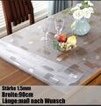 Tischfolie Tischdecke Schutzfolie mit Muster 1.5mm Transparent Klar Weich-PVC