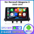 2+64G Carplay Android13 Autoradio GPS NAVI BT RDS WIFI DAB+ Für Renault Megane Ⅲ