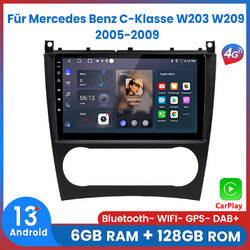 Für Mercedes Benz C-Klasse W203 C209 Carplay Android13 Autoradio GPS NAVI 6+128G