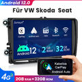 DAB+ Autoradio Android 12 Für VW Golf 5 6 Touran Polo Tiguan GPS Navi Navigation