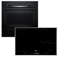 Herdset Bosch Backofen EcoClean mit Beko Induktionskochfeld Booster autark 80 cm