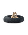 B-Ware: lionto Hundebett rund Hundekissen Katzenbett Donut dunkelgrau 120 cm Ø