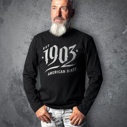 Langarmshirt Est. 1903 schwarz mit Logoprint Sweatshirt langarm Longsleeve