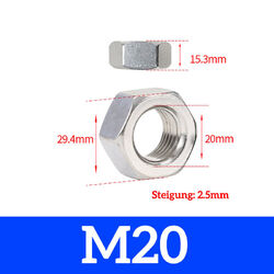 Sechskantmuttern DIN 934 Edelstahl rostfrei A2 A4 VA Muttern von M 1,6 bis M 24