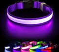 LED Hundehalsband leuchtend Halsband Hunde Geschirr USB Aufladbar Batterie S-XL