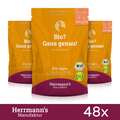 48 x Herrmanns Katzenfutter Bio Gans mit Zucchini und Tomaten Tiernahrung 100Gr