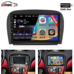 DAB+ Android 13 Autoradio GPS Navi CarPlay Für Mercedes Benz SL R230 SL350 SL500