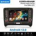 4+64GB 8 Kern Android 13 Autoradio Navi GPS CarPlay Wifi USB DAB+ BT Für Audi TT