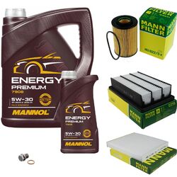 MANN Inspektionspaket 6 L MANNOL Energy Premium 5W-30 für Hyundai Santa Fé II