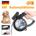 Hundeleine Gurtleine Seilleine Flexileine Rollleine 8M 50KG mit Taschenlampe Nue