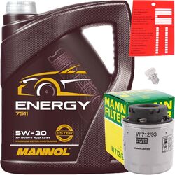 MANN ÖLFILTER 1.4 TSI + 5 LITER 5W-30 MOTORÖL MANNOL ENERGY für VW 502 505.00