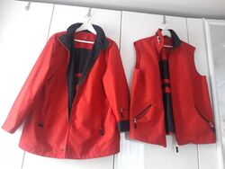 FUCHS SCHMITT Damen Jacke + WESTE Gr. 44 + 42 rot Marine blau 