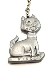 Schlüsselanhänger - Katze Fido Vintage 1960s Trockenfutter Netzteil