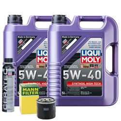 Motoröl 5W40 LIQUI MOLY Synthoil High Tech 10L +MANN Ölfilter +Cera Tec