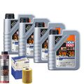 Motoröl 5W30 LIQUI MOLY Leichtlauf Special Tec Ll 4L+MAHLE Ölfilter +Spülung