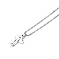 Halskette mit Kreuz-Anhänger cross Kette Silberfarben Edelstahlschmuck Unisex