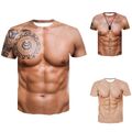 Am??sante Grafik Kurzarm TShirt mit 3D Muskel Print f??r Herren Mode Tops