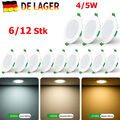 12 Stk LED Einbaustrahler Decken Leuchte Flach Strahler Dimmbar 230V Einbau Spot