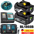 1-2PACK 18V 8,0Ah Akku Für Makita BL1860 BL1850B BL1830B 7.0Ah DC18RD/ Ladegerät