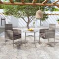 vidaXL 3-tlg. Garten-Essgruppe Poly Rattan Anthrazit