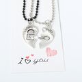 2 x Halskette I Love You Geschenkidee Valentinstag Partnerarmbänder Herz Set