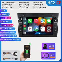 Carplay Autoradio Android 13 GPS Nav 32G +Kam Für Opel Meriva Zafira A Corsa C D