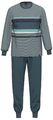 Ammann Schlafanzug Pyjama Langarm 30810 328 denim blau gestreift